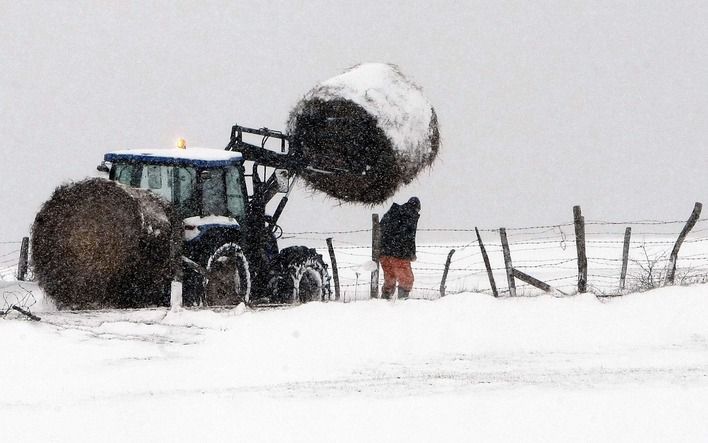 In het noorden van Spanje heeft het deze week al flink gesneeuwd. Foto EPA