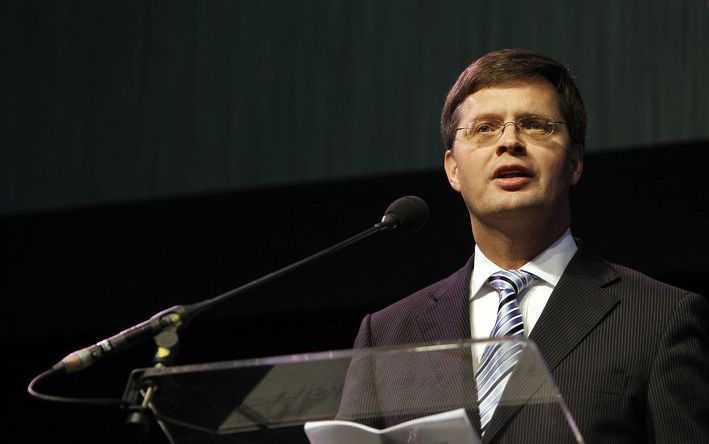 Balkenende tijdens de Hofstadlezing. Foto ANP.