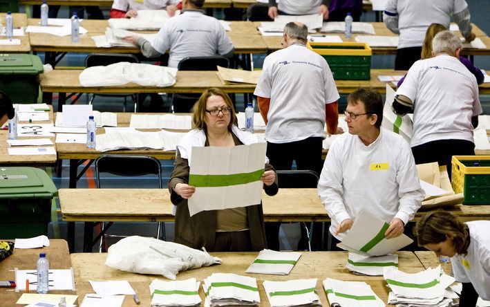 ROTTERDAM - Hertelling van de stemmen op 11 maart. Foto ANP