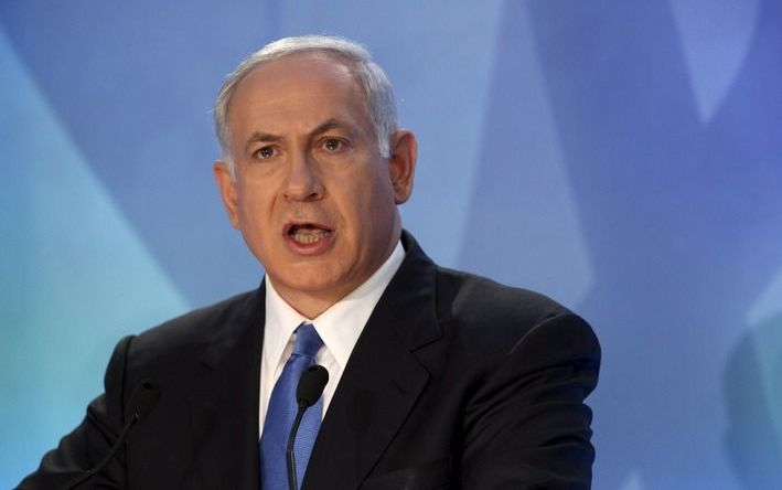 De Israëlische premier Benjamin Netanyahu hield zondag zondag een belangrijke rede over de toekomst van zowel Israël als Palestina. foto EPA.