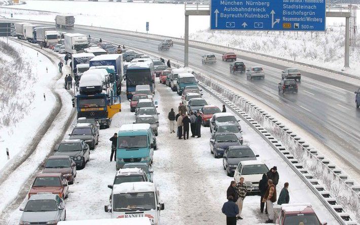 Files in de sneeuw. Foto EPA