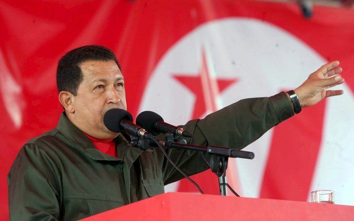 CARACAS - De Venezolaanse president Chavez. Foto EPA