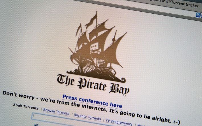 Website van The Pirate Bay. Foto ANP