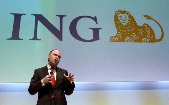 Directievoorzitter Nick Jue van ING Retail heeft dinsdag in Amsterdam de nieuwe ING gepresenteerd. De Postbank en de ING Bank gaan vanaf nu officieel samen. Duizend banen gaan verloren. Foto ANP