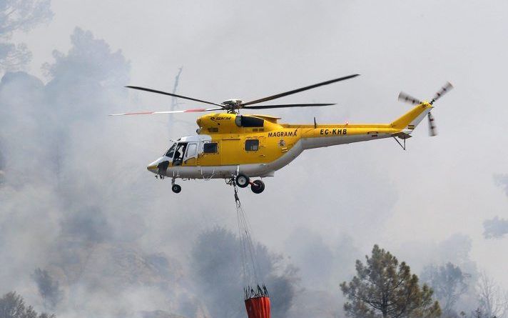 Bosbrand bij Madrid. Foto EPA