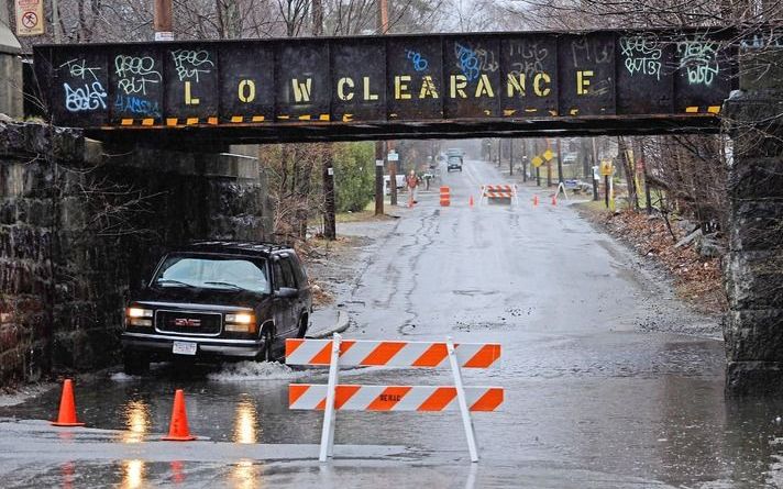 NEW YORK - Wateroverlast in de stad Billerica, Massachusetts. Foto EPA