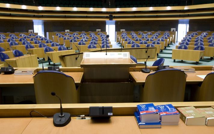 De Tweede Kamer is dinsdagmorgen ontruimd, nadat het alarm was afgegaan. Foto ANP