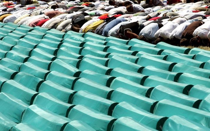 BOSNIË - Begrafenis van 308 Bosnische mannen die omkwamen bij de Srebrenicagevechten. Foto EPA