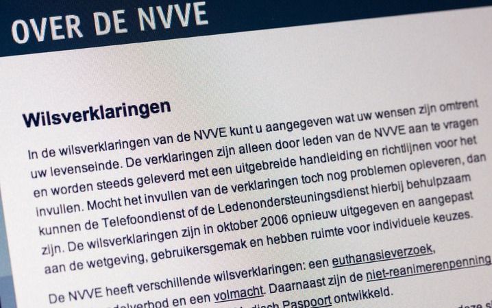 „Euthanasie geschiedt op grond van medelijden. Toch ziet de Bijbel hierin niet minder dan moord. Het wordt geacht een vergrijp te zijn op een gebied dat niet aan de mens is gegeven.”&#8194;Foto ANP