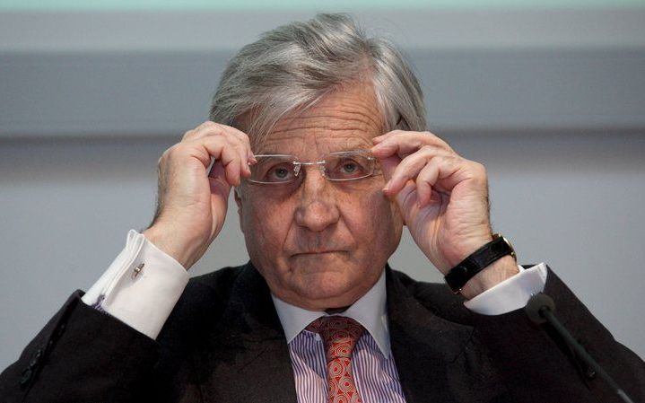 BRUSSEL - Jean-Claude Trichet, president van de Europese Centrale Bank maakte donderdagmiddag een historisch forse verlaging van de rente bekend. foto EPA