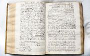 LEIDEN – Het originele manuscript van het ”Luitboek van Thysius” uit de 17e eeuw, dat zo’n vier eeuwen in Leiden bewaard bleef. Foto Bibliotheca Thysiana