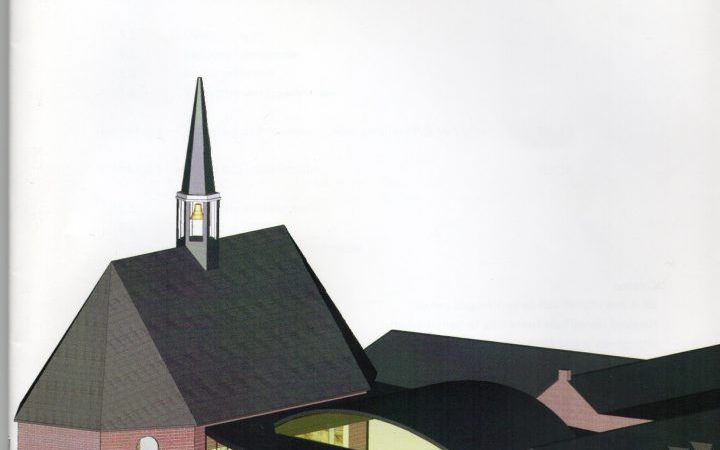 Het ontwerp voor de uitbreiding van de kerk van de hhg te Nederhemert. beeld hhg Nederhemert