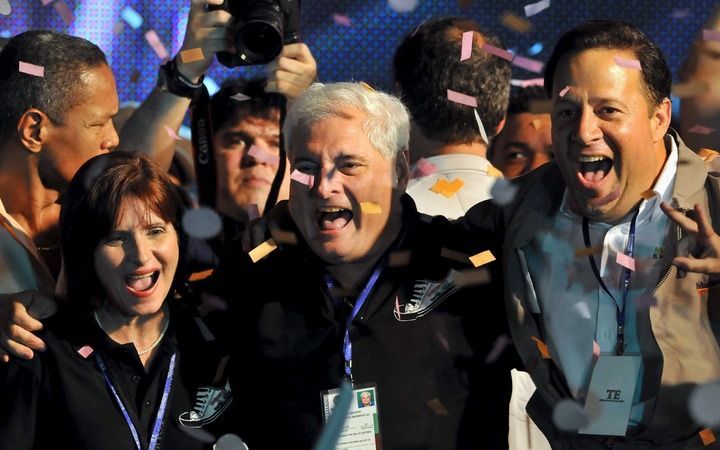 PANAMA-STAD - Ricardo Martinelli, de kandidaat van de rechtse oppositiepartij Democratische Verandering (CD), is gekozen als president van Panama. Dat meldde de kiescommissie in het Midden-Amerikaanse land zondagavond (lokale tijd). Foto EPA