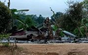 De verwoeste kerk in Indonesië. beeld AsiaNews.it
