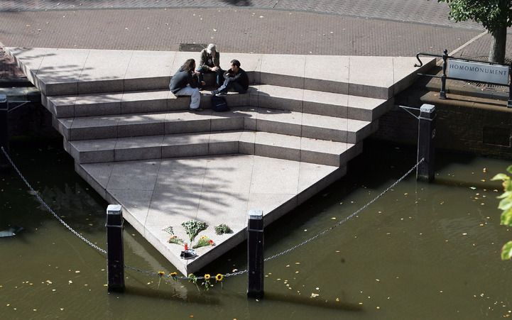 AMSTERDAM - Het Homomonument aan de Keizersgracht in Amsterdam. Foto ANP