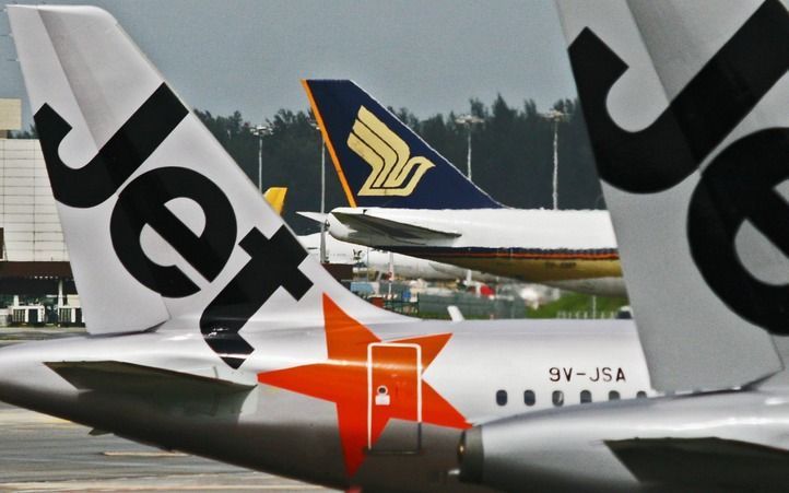 Een Airbus A330 van Jetstar heefteen noodlanding gemaakt. Foto EPA