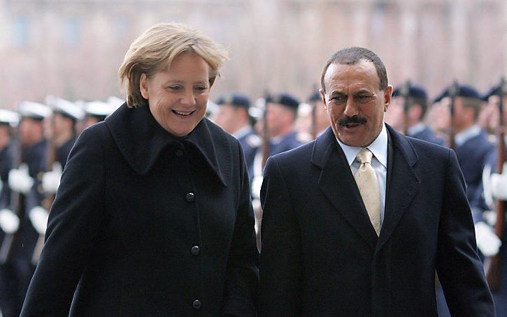 De Jemenitische president Ali Abdullah Saleh, in 2008 op bezoek in Duitsland. Foto EPA