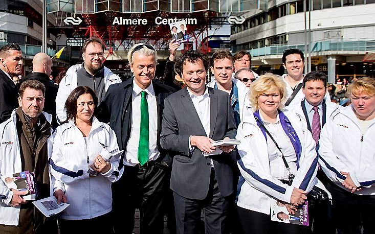 Wilders tijdens de campagne in Almere. beeld ANP