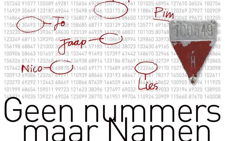 Poster van de expositie ”Geen nummers maar namen" van het Verzetsmuseum. beeld Verzetsmuseum