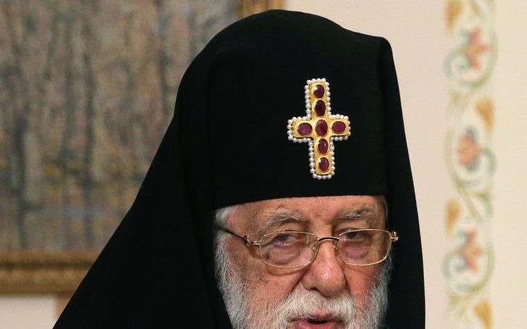 Patriarch Ilia, hoofd van de Georgisch-Orthodoxe Kerk. beeld AFP