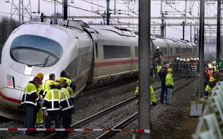 De treinbotsing bij Zevenaar. Foto EPA