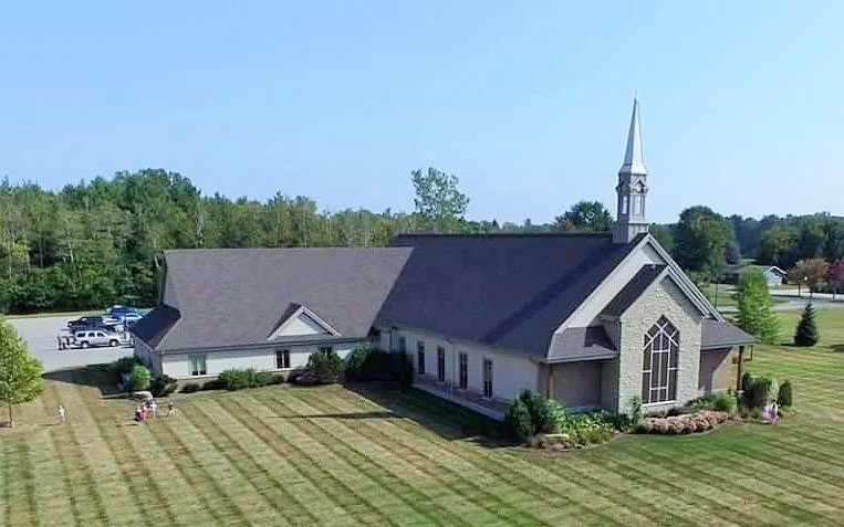 Gebouw van de Canadian Reformed Churches in Dunnville, Ontario. beeld Lakeside Landscapes