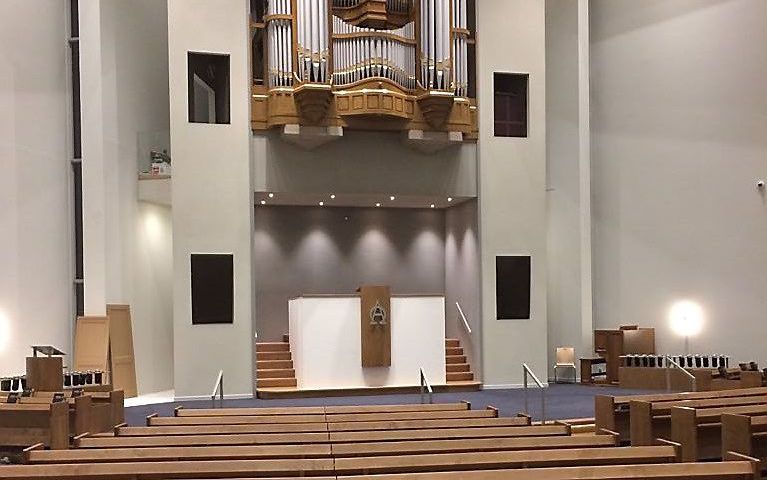 Het Gradussenorgel in de kerk van de gereformeerde gemeente in Nieuw-Beijerland. beeld gg Nieuw-Beijerland