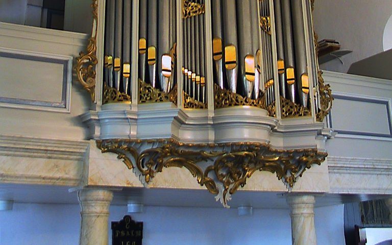 Het Bätzorgel in de hervormde kerk van Oene. beeld Lulof Dalhuisen