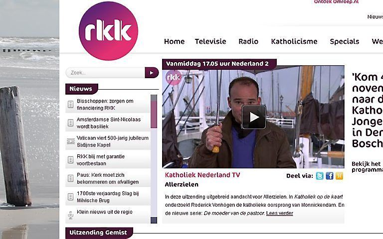 De website van omroep RKK. beeld RD