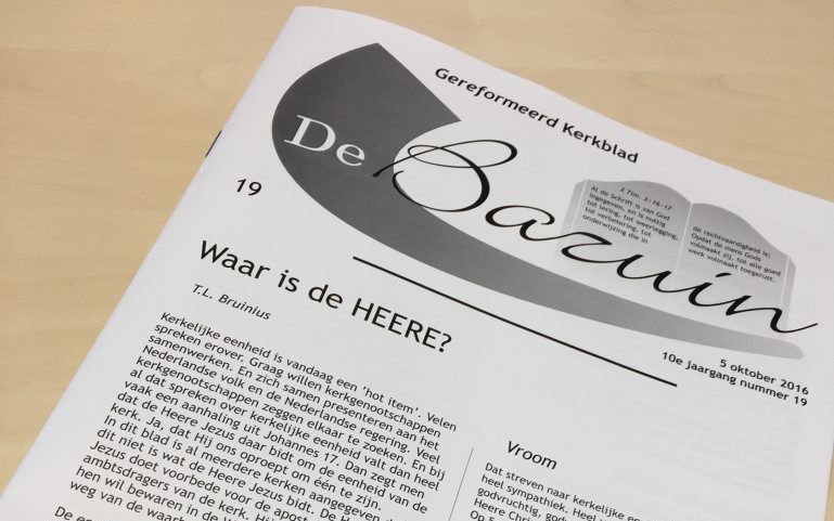 Gereformeerd Kerkblad De Bazuin, de periodiek van De Gereformeerde Kerken (hersteld) (DGK). Deze groep scheidde zich in 2004 af van de Gereformeerde Kerken vrijgemaakt (GKV). beeld RD