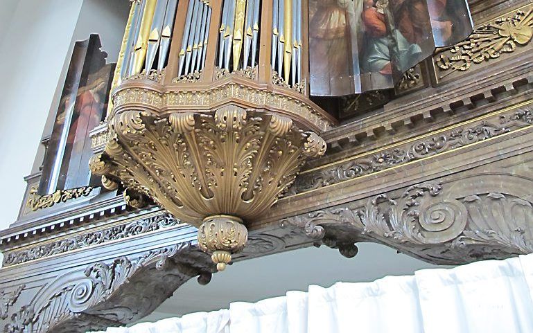 Het orgel in de Nieuwe Kerk aan het Spui in Den Haag. beeld Pieter Baak, Den Haag