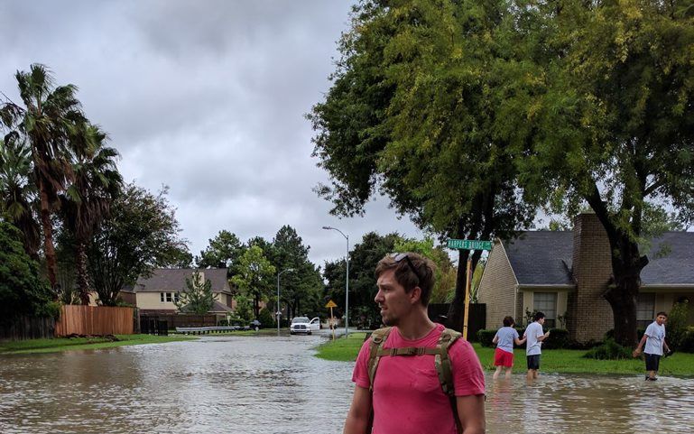 Gerben Hofland vlakbij zijn woning in Houston. beeld fam. Hofland