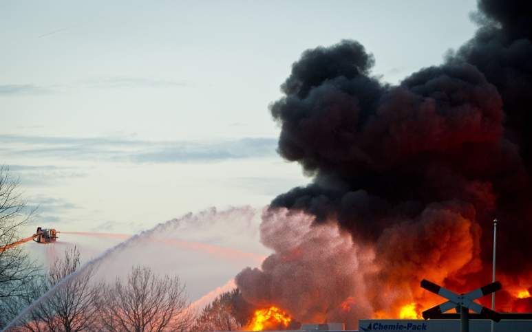 De brand in Moerdijk. Foto ANP