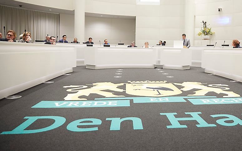 De raadszaal van de gemeente Den Haag. beeld ANP, Martijn Beekman