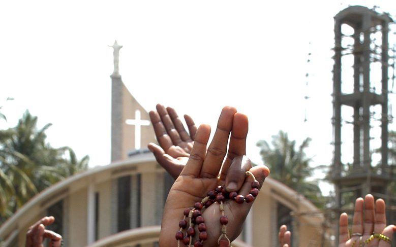 Christenen demonstreren in Bangalore tegen geweld en onderdrukking. Archieffoto uit 2008. Foto EPA