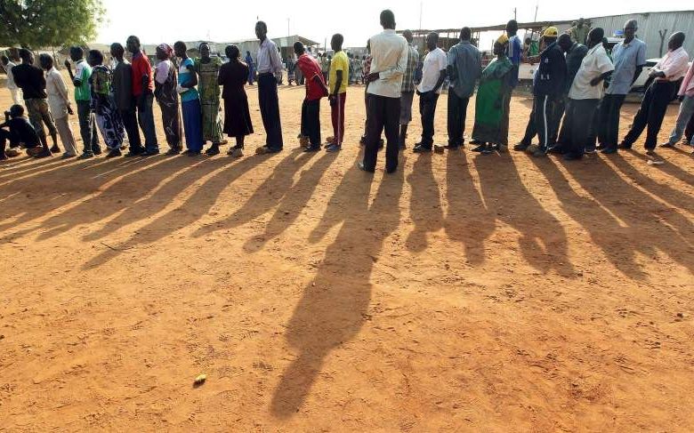 Stemmen in Sudan.  Foto EPA