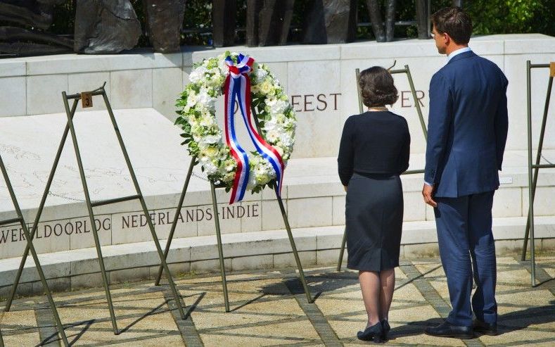 Herdenking bij het Indiëmonument in 2011. Foto ANP