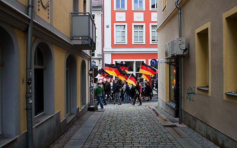 Demonstratie van extreemrechts in Duitsland. beeld EPA