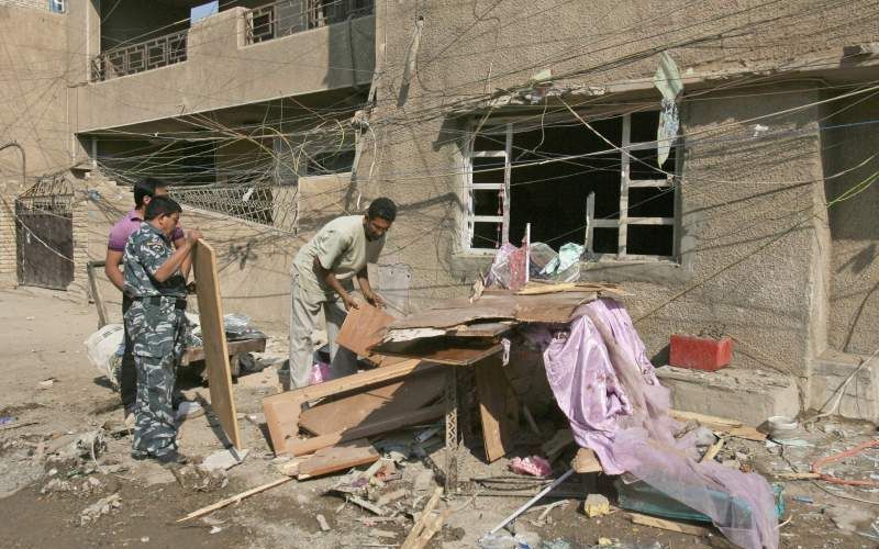 Een huis waar christenen wonen in Bagdad is vorige week verwoest. Foto EPA