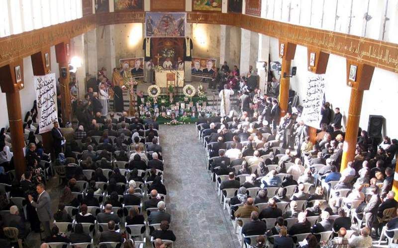 Herdenking van de bloedige aanslag op een kerk in Bagdad. Foto EPA