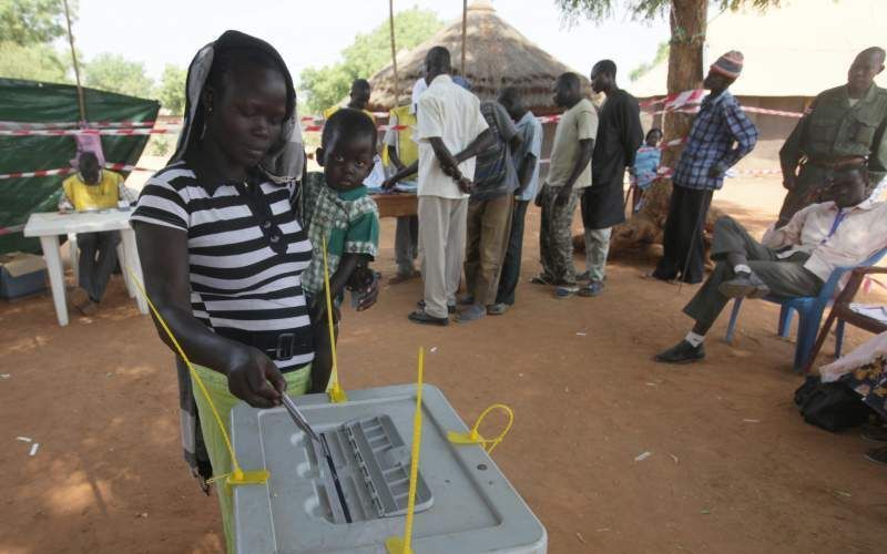 Stemmen in Zuid-Sudan. Foto EPA