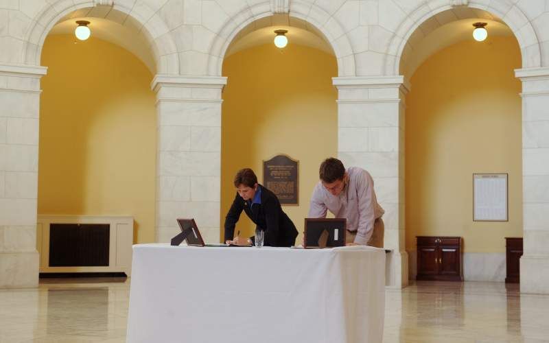 Condoleanceboeken in Capitol Hill, Washington DC. Foto EPA