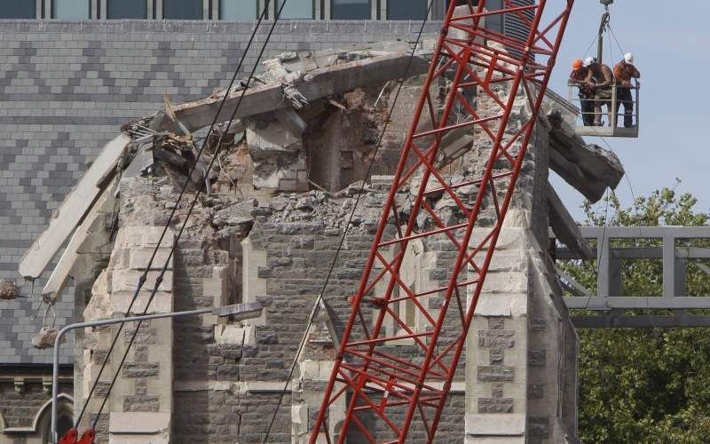 Ingestortte kathedraal Christchurch. Foto EPA