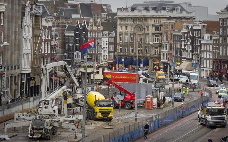 Bouwput Noord-Zuidlijn Amsterdam. Foto ANP