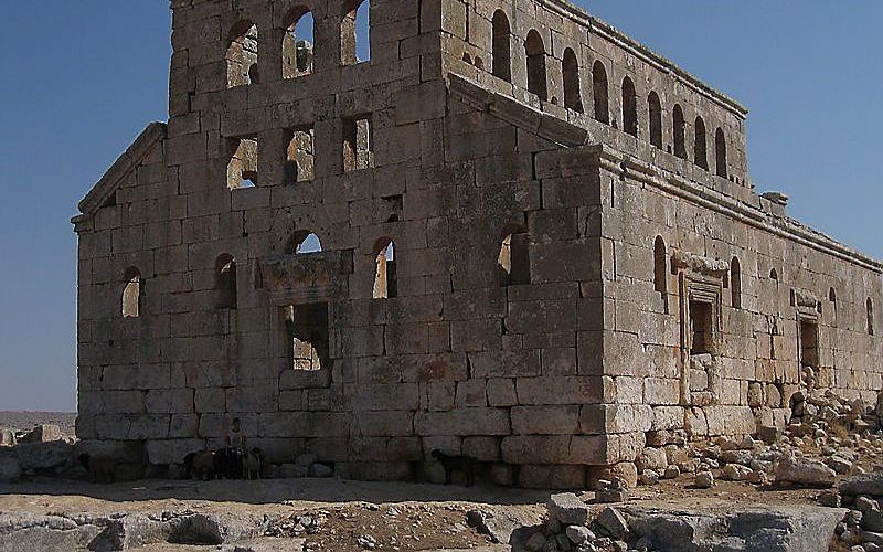 De Byzantijnse kerk te Mushraba in Syrië. Foto Wikimedia