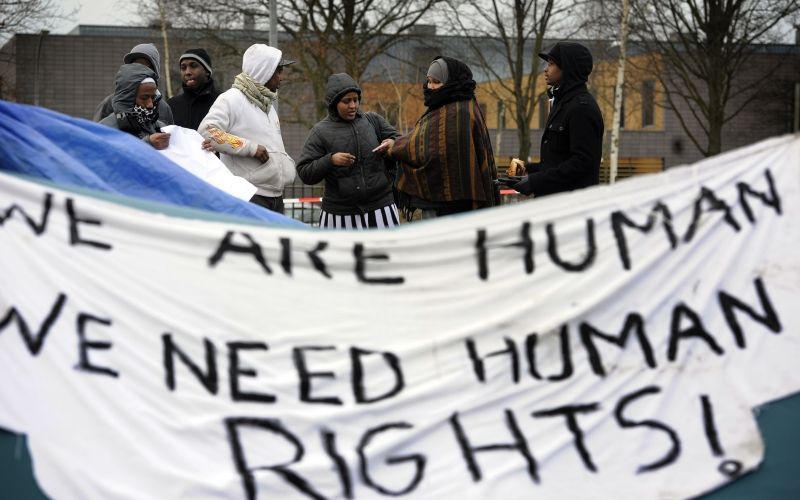 Demonstratie van asielzoekers in Ter Apel. Foto ANP