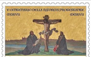 De Reformatiepostzegel. beeld Vaticaan