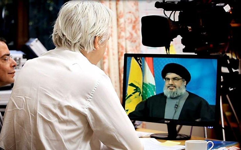 Assange interviewt Hezbollah-leider Nasrallah.