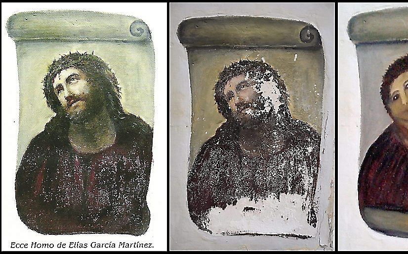 De fresco ”Ecce Homo" in Borja. Foto EPA