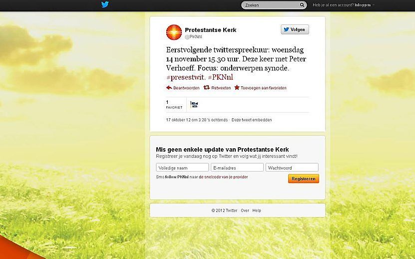 De Protestantse Kerk in Nederland (PKN) houdt 14 november een tweede spreekuur via het sociale medium Twitter. beeld RD